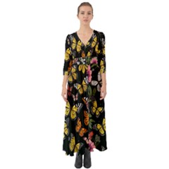 Flowers-109 Button Up Boho Maxi Dress by nateshop