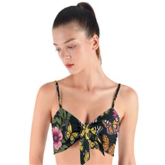 Flowers-109 Woven Tie Front Bralet by nateshop