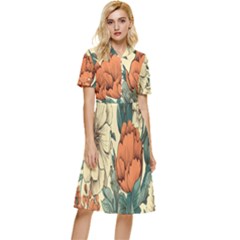 Generated Button Top Knee Length Dress by nateshop