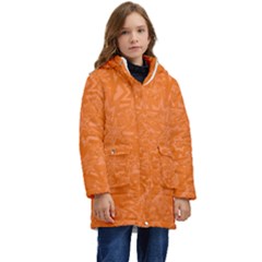 Orange-chaotic Kid s Hooded Longline Puffer Jacket by nateshop