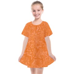 Orange-chaotic Kids  Smock Dress by nateshop