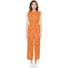 Orange-chaotic Women s Frill Top Chiffon Jumpsuit by nateshop