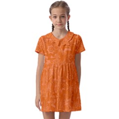 Orange-chaotic Kids  Asymmetric Collar Dress by nateshop