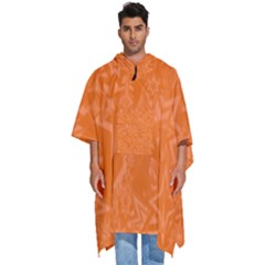 Orange-chaotic Men s Hooded Rain Ponchos by nateshop