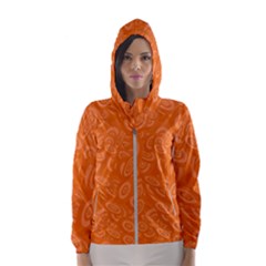 Orange-ellipse Women s Hooded Windbreaker by nateshop