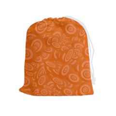 Orange-ellipse Drawstring Pouch (xl) by nateshop