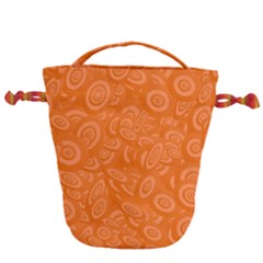 Orange-ellipse Drawstring Bucket Bag by nateshop