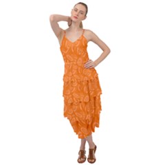 Orange-ellipse Layered Bottom Dress