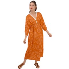 Orange-ellipse Grecian Style  Maxi Dress by nateshop