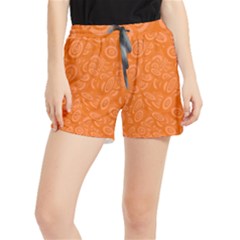 Orange-ellipse Women s Runner Shorts