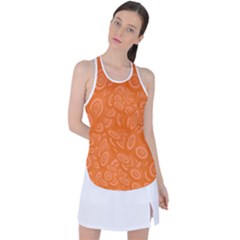 Orange-ellipse Racer Back Mesh Tank Top