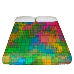 Pixel-79 Fitted Sheet (queen Size) by nateshop