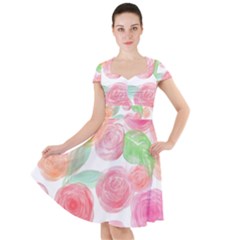 Roses-50 Cap Sleeve Midi Dress