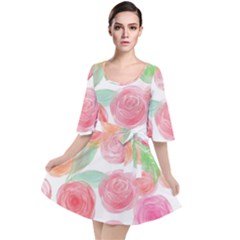 Roses-50 Velour Kimono Dress