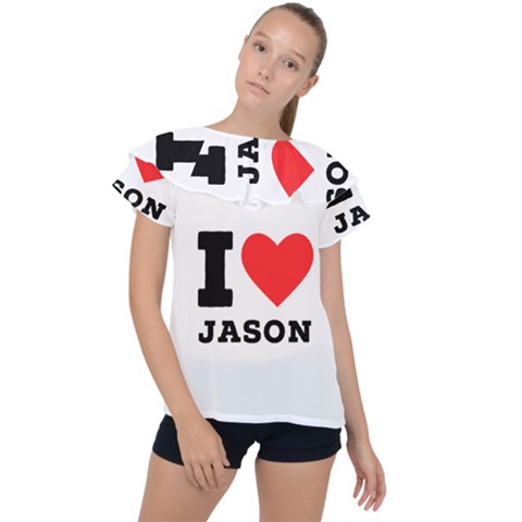 I Love Jason Ruffle Collar Chiffon Blouse by ilovewhateva