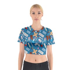 Medicine Pattern Cotton Crop Top by SychEva