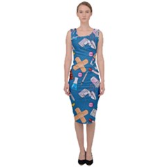 Medicine Pattern Sleeveless Pencil Dress by SychEva