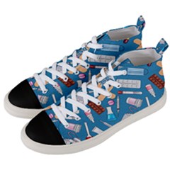 Medicine Pattern Men s Mid-top Canvas Sneakers by SychEva