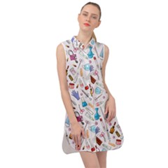 Medical Sleeveless Shirt Dress