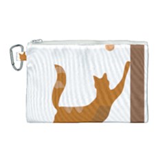 Animal Cat Pet Feline Mammal Canvas Cosmetic Bag (Large)