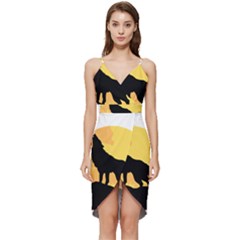 Wolf Wild Animal Night Moon Wrap Frill Dress