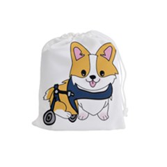 Puppy Cartoon Corgi Drawstring Pouch (large)