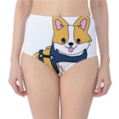 Puppy Cartoon Corgi Classic High-waist Bikini Bottoms by Semog4