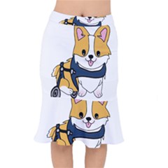 Puppy Cartoon Corgi Short Mermaid Skirt by Semog4