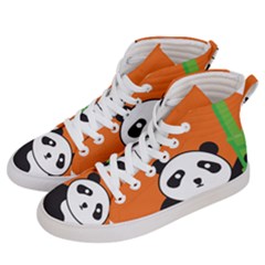 Panda Animal Orange Sun Nature Men s Hi-top Skate Sneakers by Semog4