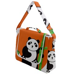 Panda Animal Orange Sun Nature Box Up Messenger Bag by Semog4