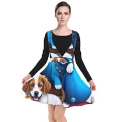 Cute Dog Dogs Animal Pet Plunge Pinafore Dress by Semog4