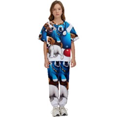 Cute Dog Dogs Animal Pet Kids  Tee And Pants Sports Set by Semog4