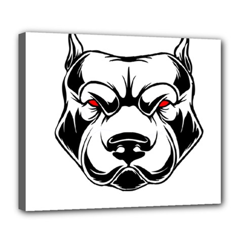 Dog Animal Mammal Bulldog Pet Deluxe Canvas 24  x 20  (Stretched)