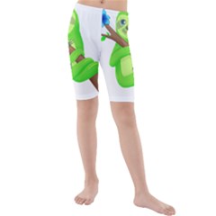 Sloth Branch Cartoon Fantasy Kids  Mid Length Swim Shorts by Semog4