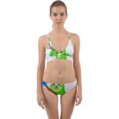 Sloth Branch Cartoon Fantasy Wrap Around Bikini Set