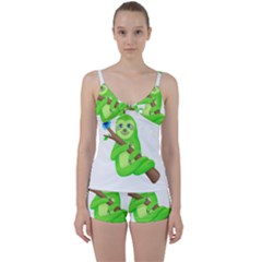 Sloth Branch Cartoon Fantasy Tie Front Two Piece Tankini