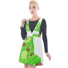 Sloth Branch Cartoon Fantasy Plunge Pinafore Velour Dress by Semog4