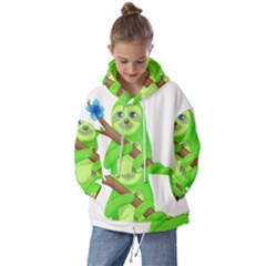 Sloth Branch Cartoon Fantasy Kids  Oversized Hoodie