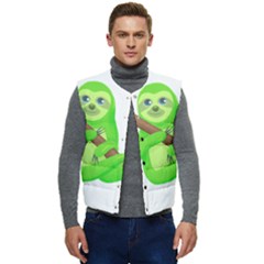 Sloth Branch Cartoon Fantasy Men s Short Button Up Puffer Vest	 by Semog4