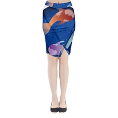 Koi Fish Carp Water Nature Animal Midi Wrap Pencil Skirt by Semog4