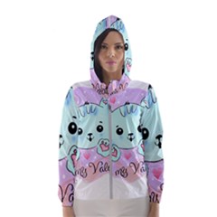 Cat Valentine-s Day Valentine Women s Hooded Windbreaker by Semog4