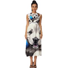 Dog Animal Pet Puppy Pooch Sleeveless Round Neck Midi Dress by Semog4