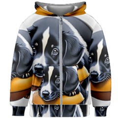Dog Animal Cute Pet Puppy Pooch Kids  Zipper Hoodie Without Drawstring by Semog4