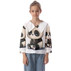 Cute Panda Bear Animal Cartoon Kids  Sailor Shirt by Semog4