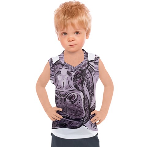 Hippopotamus Animal Wildlife Hippo Kids  Sport Tank Top by Semog4