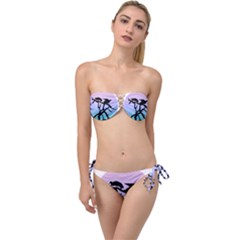 Birds Bird Vultures Tree Branches Twist Bandeau Bikini Set by Semog4