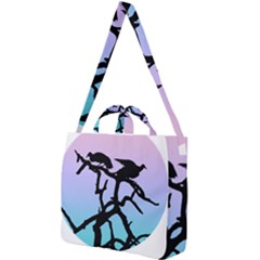 Birds Bird Vultures Tree Branches Square Shoulder Tote Bag