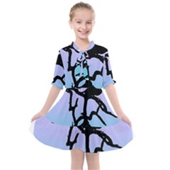 Birds Bird Vultures Tree Branches Kids  All Frills Chiffon Dress