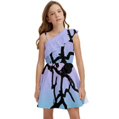 Birds Bird Vultures Tree Branches Kids  One Shoulder Party Dress