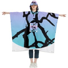 Birds Bird Vultures Tree Branches Women s Hooded Rain Ponchos